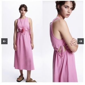 Zara midi pink dress